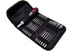 26pc Screwdriver Set: Ratchet Driver Handle + 1/4" Dr. Socket & 65mm Long Hex Torx Bits