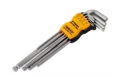 9pc Cr-V Ball Point Hex Allen Key Wrench Set Ex-Long Arm (1.5 -10mm)