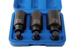 Cr-Mo 1/2" Dr. Bi-Hex 12PT 85mmL Deep Impact Socket & Hex Allen Bits 6pc Set for Hub Nut