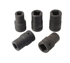 1" Dr 80mmL Deep Air Impact 4PT Square Socket for Heavy Truck Budd Bud Wheel