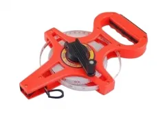 Dual Scale Open Reel Survey Measuring Tape Metric Imperial Measure 100m