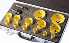 15pc HSS Bi-Metal Hole Saw & Arbor Set (19-73mm) Bimetal Holesaw for Soft Metal Cutting