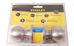 Stanley Bathroom Cylinder Knob Lock Set Fits 35-45mm Thickness LH/RH doors