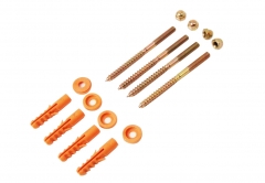 Sanitary Floor Fixing 16pc Kit for Toilet WC Lavatory Bidet: 4x  Screws/Nuts/Plugs and Washers