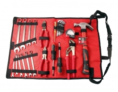 28pc Tool Set w Tool Roll 5 yrs Warranty: Pliers Cr-V Long Arm Spanner Hammer