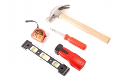 5pc DIY Decorating Tool Set:Torpedo Level Hammer Screwdriver Stud Sensor Measure Tape
