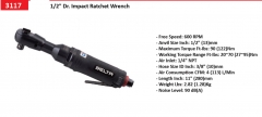 Selta Taiwan 1/2" Dr. Mini Ratchet Air Torque Wrench 90 ft·lb