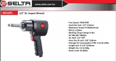 Selta Taiwan 1/2" Dr 820 ft·lb Air Impact Wrench Long Reach Twin Hammer Clutch 9.25"/236mmL