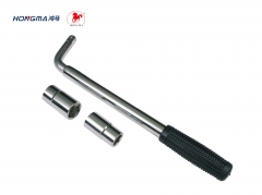 Cr-V 35-50cm Extendable Telescopic 17-19-21-23mm Wheel Nut Remove Brace Wrench