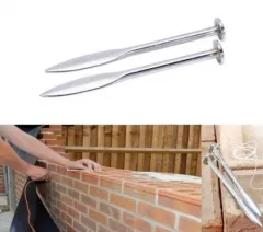 6" Steel Brick Line Pins & 12m Line Set Block Bricklayer Builder Plant Gardening