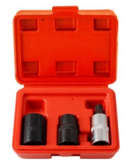 3pc 1/2" Dr. Cr-V Girling Pentagon Brake 14,19mm Five Star Socket & 10mm Bit Set