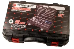 82pc 1/2" & 1/4" Dr. Socket, Bits & Spanner Kit Ratchet Handle Joint Taiwan Made