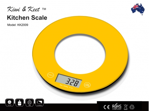 Kiwi & Keet 10KG KITCHEN SCALE - Digital LCD Food Weight Scale Batteries Include