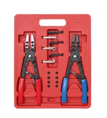 10.5" Spring Ratchet Lock Snap Ring Retaining Circlip Pliers Exchangeable Tips