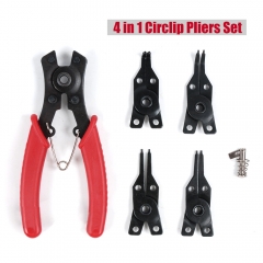 4-in-1 Circlip Pliers Precision Retaining Clip Snap Ring Dia 1.5mm Tips: Internal External