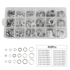 6-22mm 450pc Aluminium Gasket Washer Assortment Oil Sump Plug Seal Ring