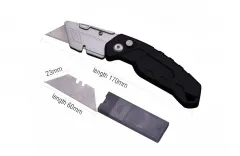 Harden 570332 170mm Foldable Utility Knife Quick Change Sliding Blade Aluminium Handle & Housing