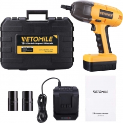 VETOMILE 18V Cordless Impact Wrench Max 500Nm Torque Rechargeable Li-Ion Battery