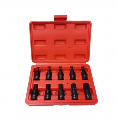 H3-H14mm 48mmH Stubby 10pc 3/8" Dr. S2 Steel Hex Allen Socket Bits Set