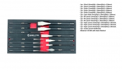 Selta Taiwan Cr-Mo 13pc Mechanic's Steel Chisel & Punch Set: Pin Center taper Punches Cold Chisels