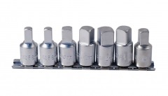 7pc Oil Drain Sump Plug Key Square Socket Bit Set: 7,8,10,11,12,13,14mm