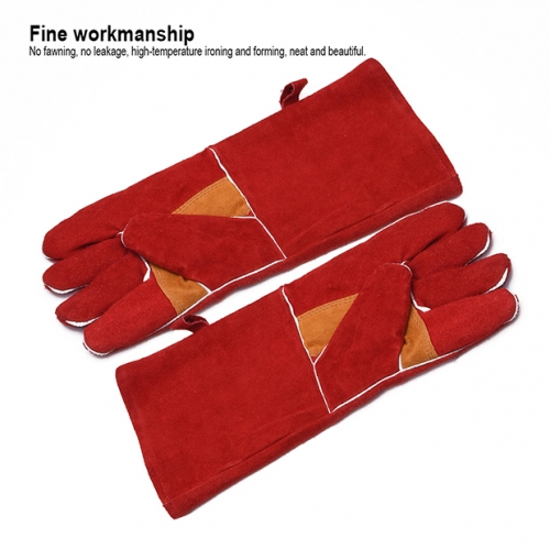 380mmL Heavy Duty Leather Work Welding Hand Gloves Free Size