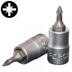 Force 1/4" Dr. 32mmL Screwdriver Socket Bits Pozidriv: #0,1,2,3