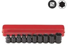 Force 4109 / 4109S 10pc 1/2" Dr. 6PT Impact Socket Metric / Imperial Set