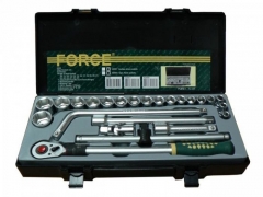 Force 4255 25pc 1/2" Dr 6pt Flank Combo Socket & Adjust Telescopic Driver Handle