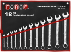 Force 5121 8-23mm / 5121S 1/4"-15/16" 12pc Combination Open Ring End Wrench Spanner