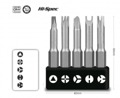 5pc 50mmL Special Shaped Screw Driver Bits Set: 3,4 Points,Triangle, U Y Shape