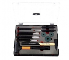 Force K50818 8pc Chisel Punch & Hammer Set: Pin Center Punch Mallet Engineer Hammer