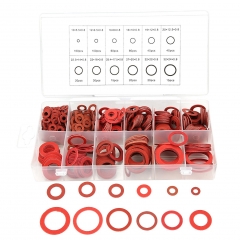 600pc 12 Sizes Red Steel Paper Fiber Flat Insulation Washer Assortment Kit