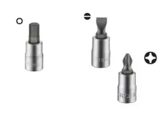 Force 2281-5 27pc 1/4" Dr. 6pt Flank Metric Socket & Accessories Set: Ratchet Handle, Socket, Extension, Hex Bits, etc.