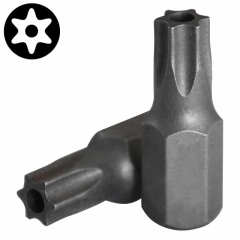 Force 5pc-pack S2/CRMV Steel Star Tamperproof Bit 1/4" Shank 25mmL: T6H-T40H