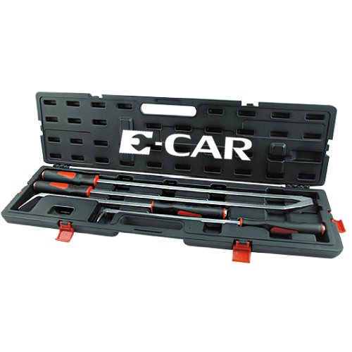 E-CAR Taiwan 4pc Jumbo Pry Bar Prybar Set: 25″x70°, 90°; 36″x35°, Straight