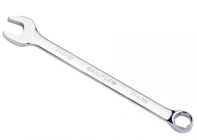 Carlyle Tool Extra Long Shank 6PT Combination Ring Open Spanner Imperial Individual