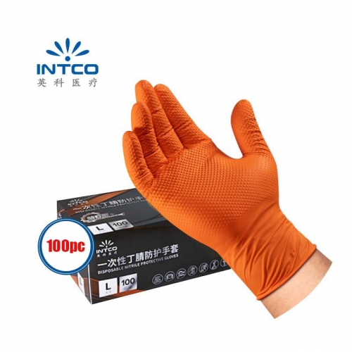 XL Disposable 8.2G Thick Diamond Pattern Nitrile Gloves100pc/box Agricultural Food Processing Mechanic