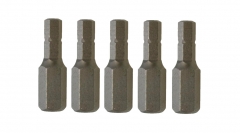 5pc-pack S2/CRMV Steel 5/16"(8mm) Shank Hex Allen Bits 30mm/36mmL