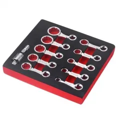 12pc 3/8" Dr. 5/16"-7/8" SAE 12pt Ring End Wrench Torque Adapter Extension Set 