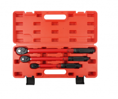 3pc Torque Wrench Set 1/4" 3/8" 1/2" Dr. Adjustable Ratchet Wrench Kit