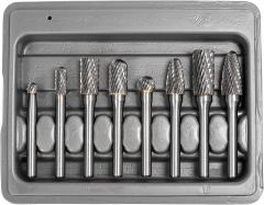8pc 1/4" Shank Double Cut Carbide Rotary Burr Drill Bits File & Rasp Tungsten Steel Dia Grinder