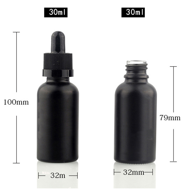 Size of black dropper bottles