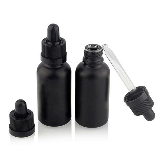 Black dropper bottles for e-juice container