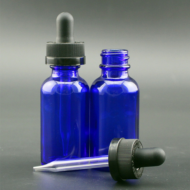 30ml clear blue glass e-juice bottles