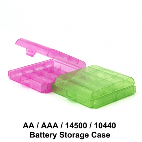 Colorful Plastic Battery Container Case Storage Box For AA / AAA, 14500, 10440 Batteries