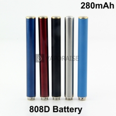 280mAh 808D Auto Battery With Bottom Diamond Blue or Red LED Light  Available