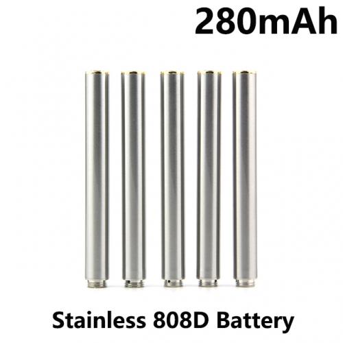 Stainless Color 280mAh 808D Auto Battery With Bottom Diamond