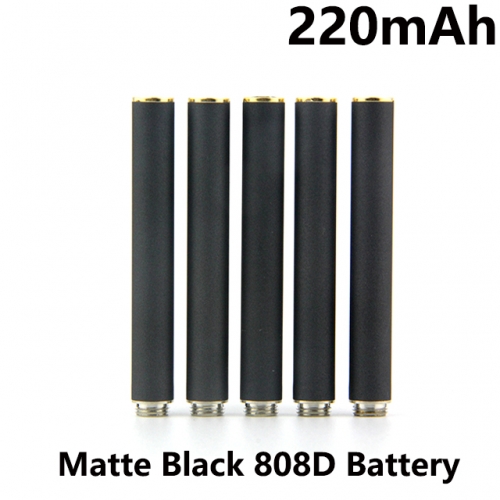 Matte Black 220mAh 808D Auto Battery With Blue / Red LED Light Bottom Diamond