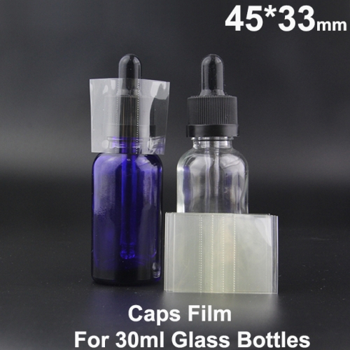 2000pcs/lot 45*33mm PVC Heat Shrink Wrap Cpas Film for 30ml glass dropper bottles